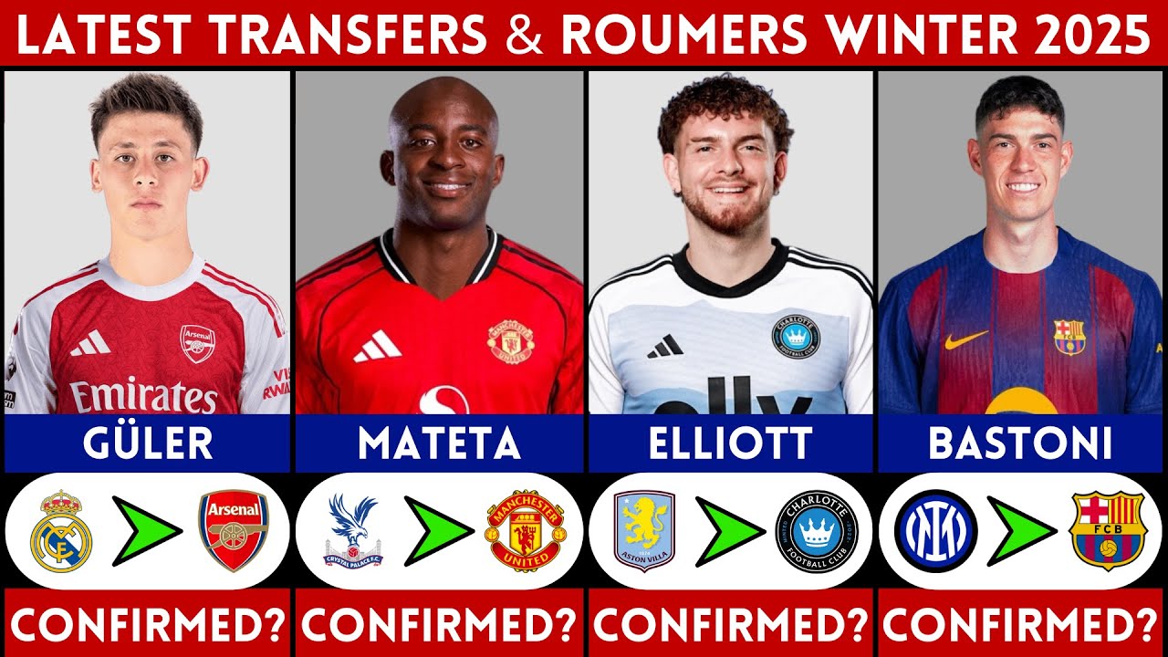 🚨 LATEST CONFIRMED TRANSFER NEWS AND RUMOURS WINTER 2026 | GULER, BASTONI, MATETA, ELLIOTT......