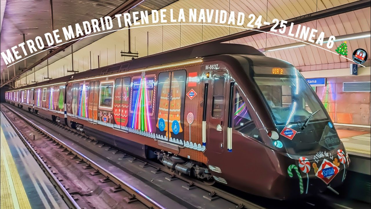 Tren de la Navidad 2024 - 2025 , Metro de Madrid 8400 , Línea 6 - Andén 2 🚇✨🎄 Christmas subway train