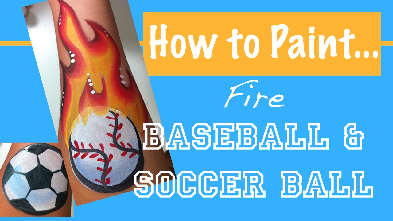 How to Face Paint a Fire Baseball or Soccer Ball Tattoo Tutorial!
