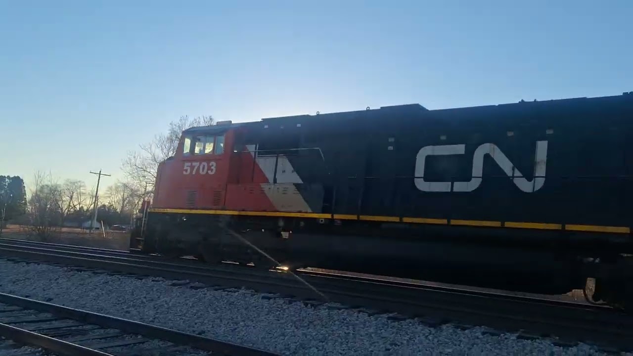 Southbound Intermodal Autorack Train CN E271-61 With A CN SD75I And A CN SD40-2W