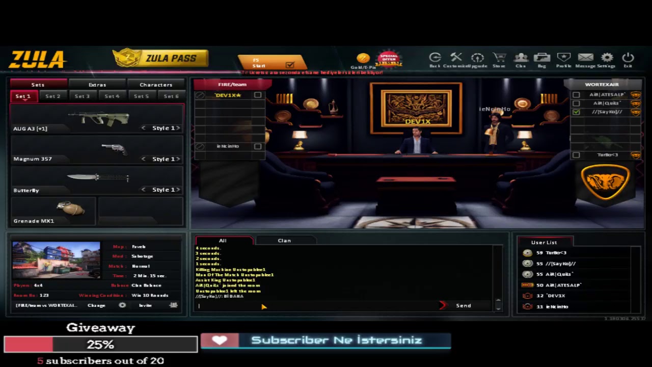 virtuE `DEV1X Playing Zula Oyun clan war!