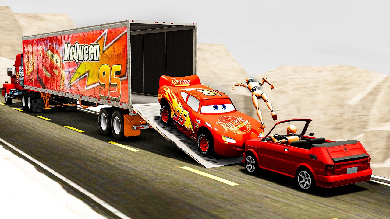 Stole Mcqueen in beamng drive / Beamng drive meme compilation | Mcqeen Adventure #1