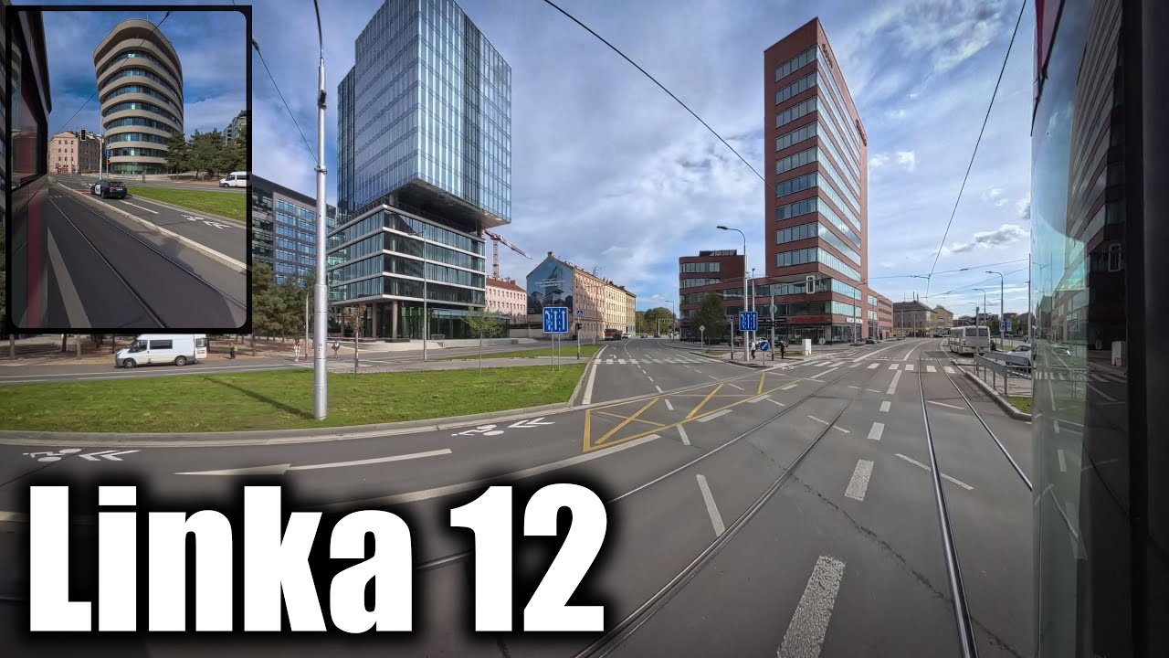 Linka 12 Brno -- Technologický park - Komárov [Vario LF2R.E+LFR.E] [Tram Track View]