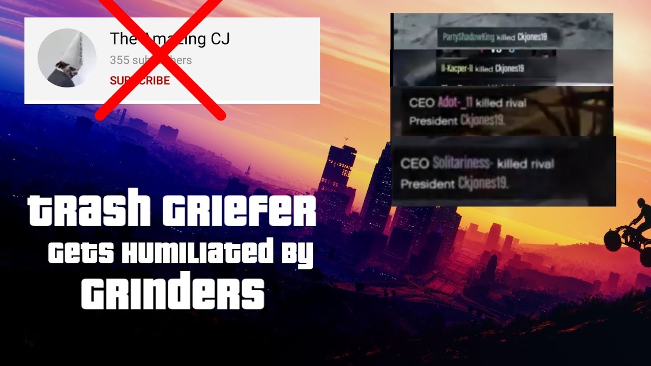RIP The Amazing CJ - Trash Griefer Gets Destroyed by Grinders | GTA Online