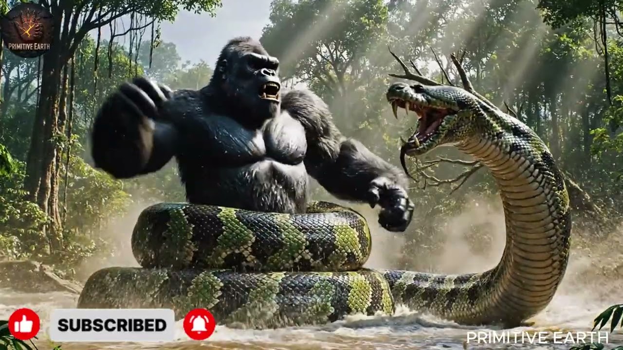 King Kong vs Giant Anaconda Guardian Saves Lives Primitive Earth