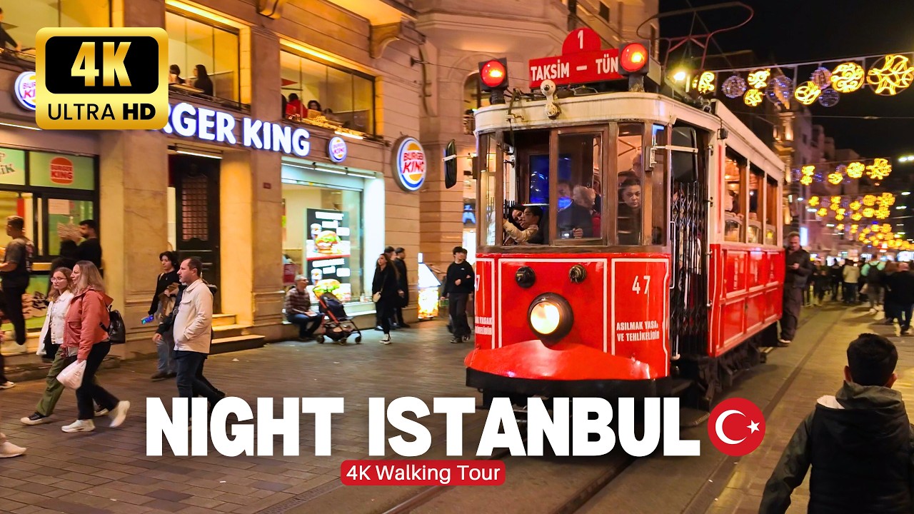 🇹🇷 ISTANBUL, Turkey Night 4K Walking Tour &ndash; Istiklal Street & Taksim Square