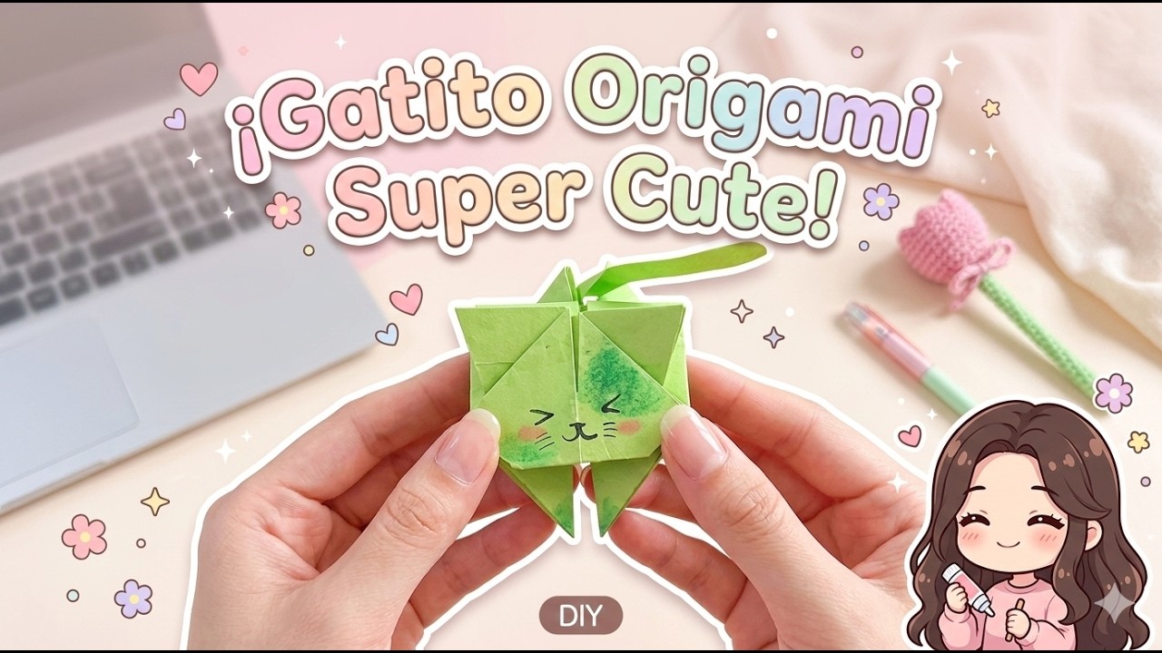 Cómo hacer un gato de origami fácil y rápido | Tutorial paso a paso 🐱✨