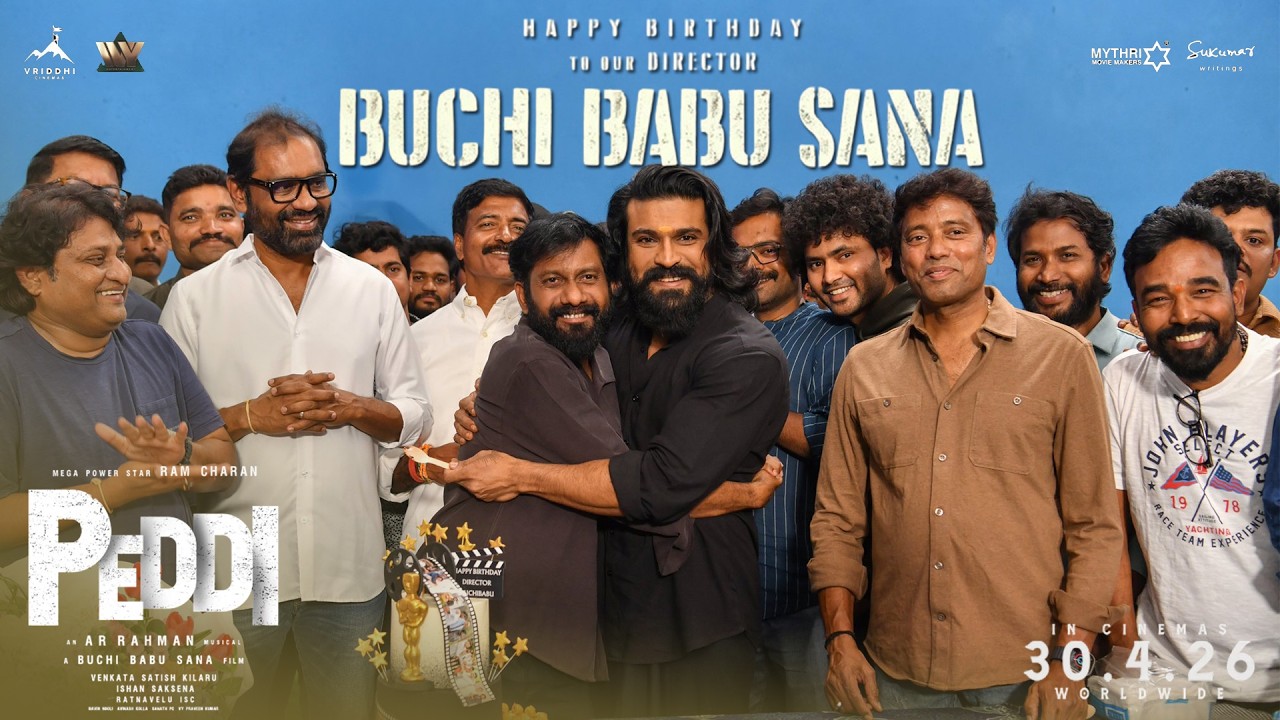 Peddi Team Celebrated Director Buchi Babu Sana’s Birthday On Shooting Sets | Ram Charan | Janhvi