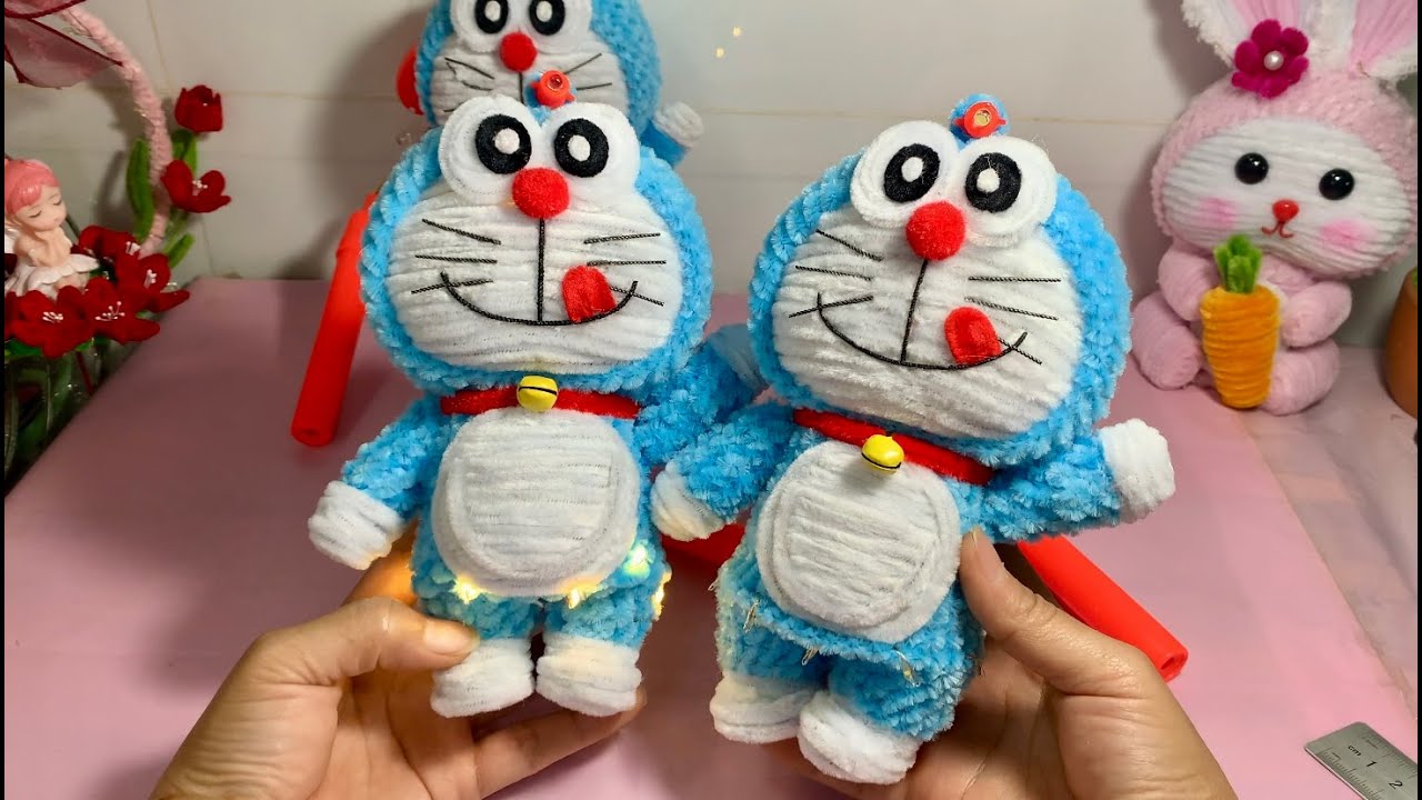 Hướng dẫn cách làm đèn trung thu mèo máy Đô rê mon bằng kẽm Nhung