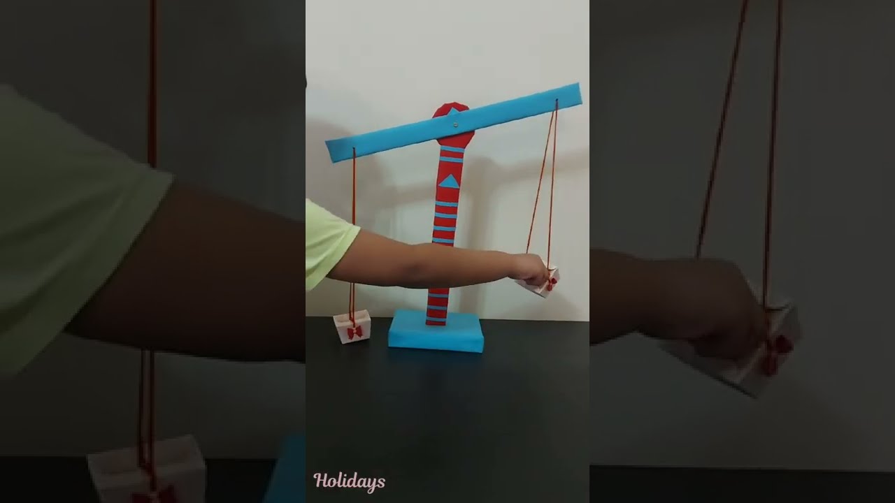 DIY weighing machine|balance weighing scale|for school project|easy weighing machine model
