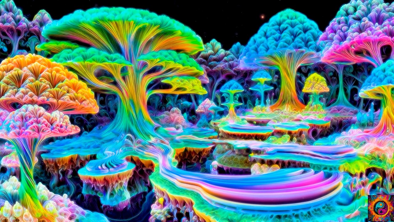 Psytrance for Mushroom Trips 🍄 Rainbow Fractal Sky Over Neon City | Psychedelic Mix 2026