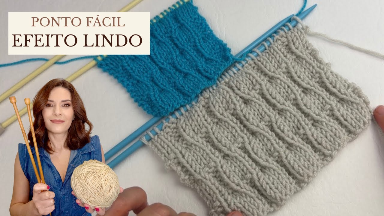 Ponto de Tricô Fácil com Efeito Surpreendente | Ideal para Iniciante