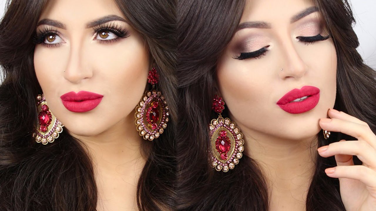 ♡ Soft Smokey Eye & Red Lips Holiday ♡ Make Up Tutorial | Melissa Samways