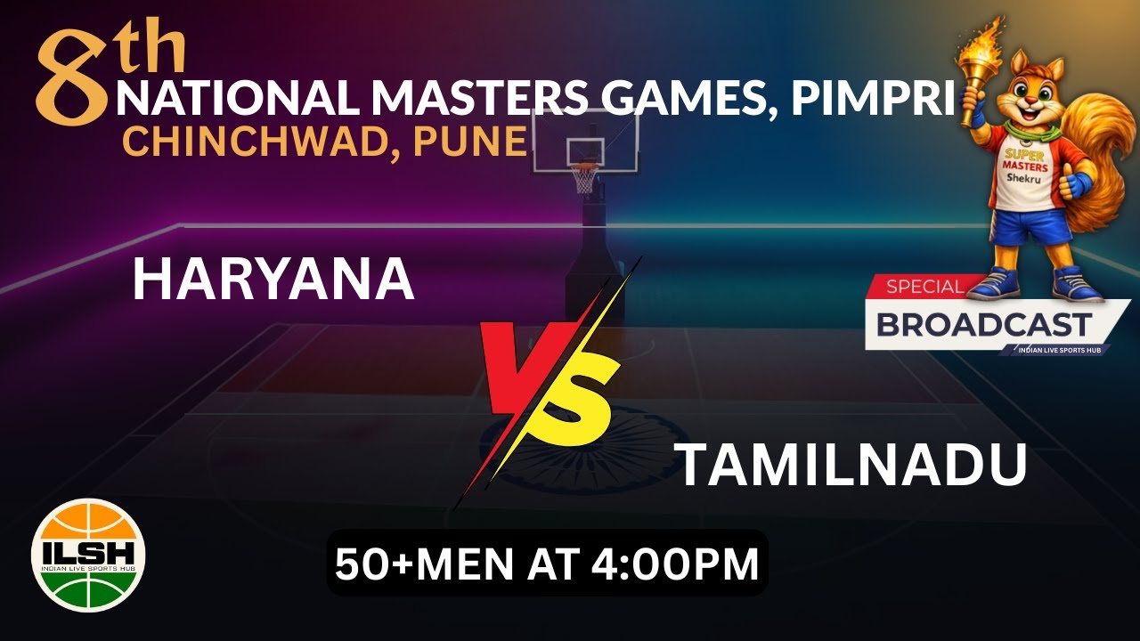 LIVE🔴 || 50+ Men’s || HARYANA vs TAMILNADU || 8th National Masters Games Pune📍