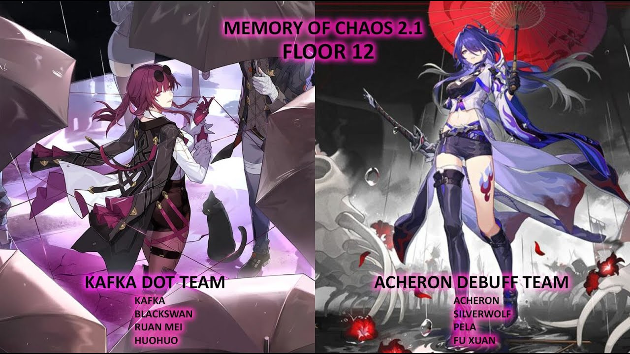 E0S1 Kafka + E0S1 Acheron Memory of Chaos Stage 12 (3 Stars) | Honkai Star Rail 2.1 (+Build at end)