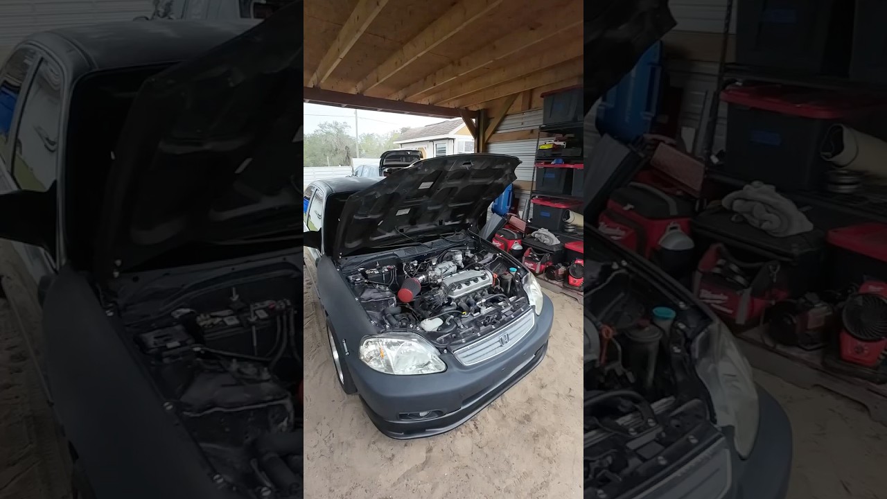 Installing a oil catch can on my EK Civic! 