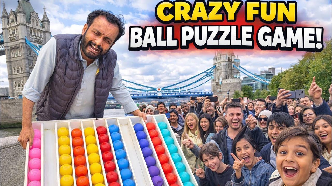 Crazy Ball Puzzle Game at London Bridge | People Shocked!#games #ball #puzzle #usa #london #funny 