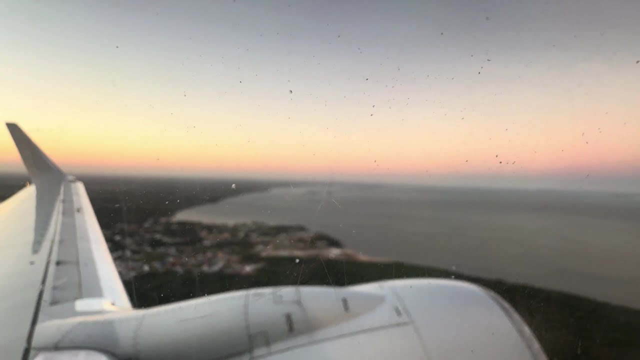 Flying out Belize airport amazing sunset