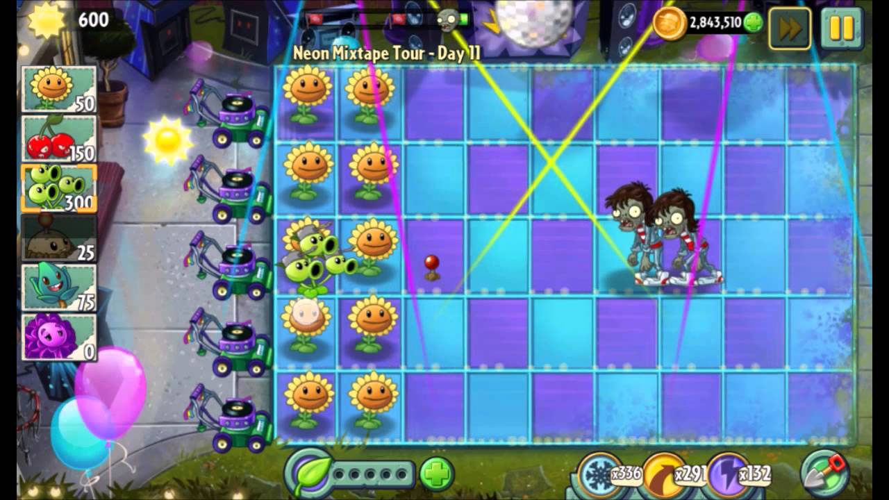 [HD] [Android] Plants vs. Zombies 2 - Neon Mixtape Tour - Day 11
