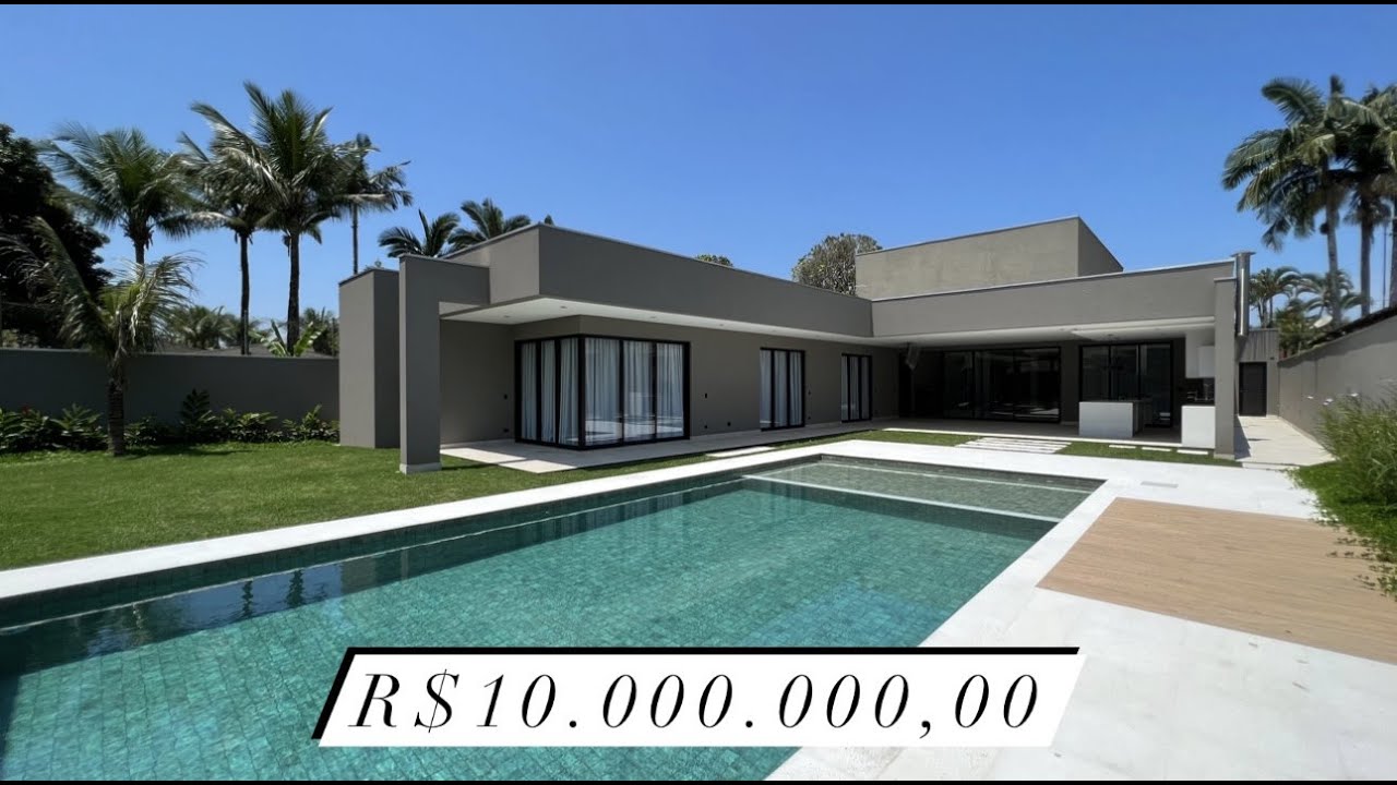 Mansão térrea de luxo com 05 suítes à venda no Condomínio Jardim Acapulco - Guarujá  por 10 Milhões.