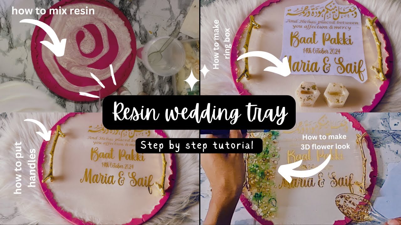 Made this tray just in 22 hours ✨ | Resin art for beginners step by step tutorial