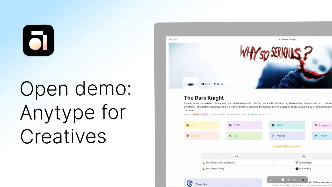 Open Demo: Anytype for Creative Hobbyists & Professionals