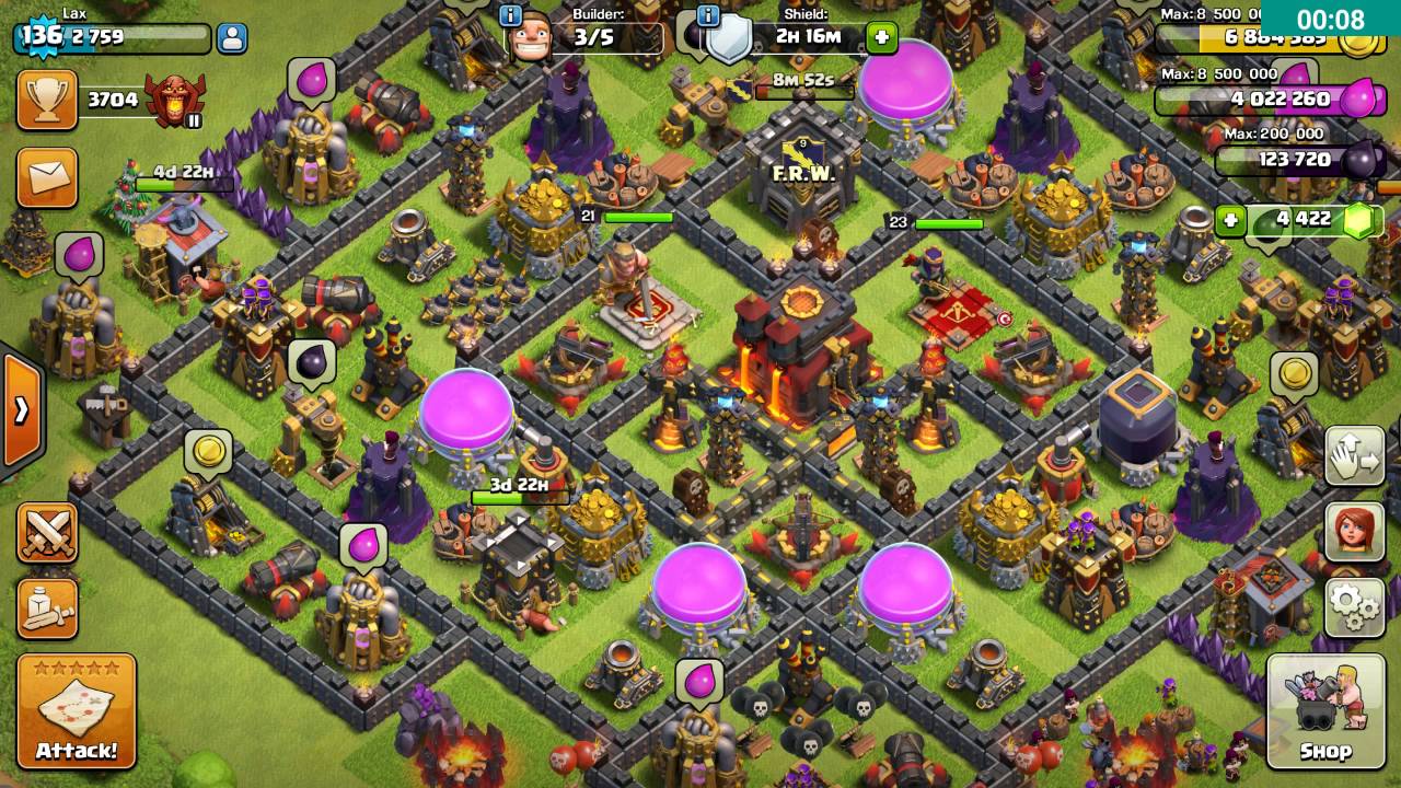 Clash of clans th10 base 3 star Mass miner ultimate attack, golem,wizard,  miner