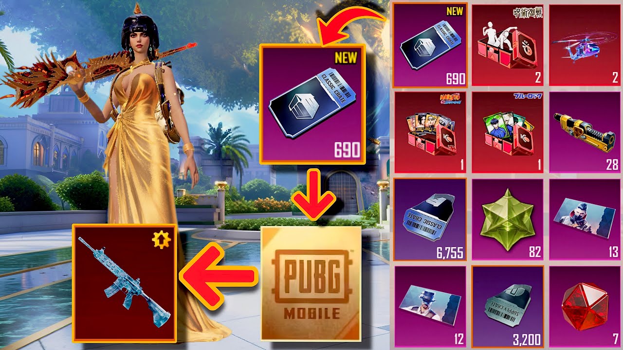 new premium crate opening pubg mobile new Classic crate opening M416 glacier new supply opening ❄️