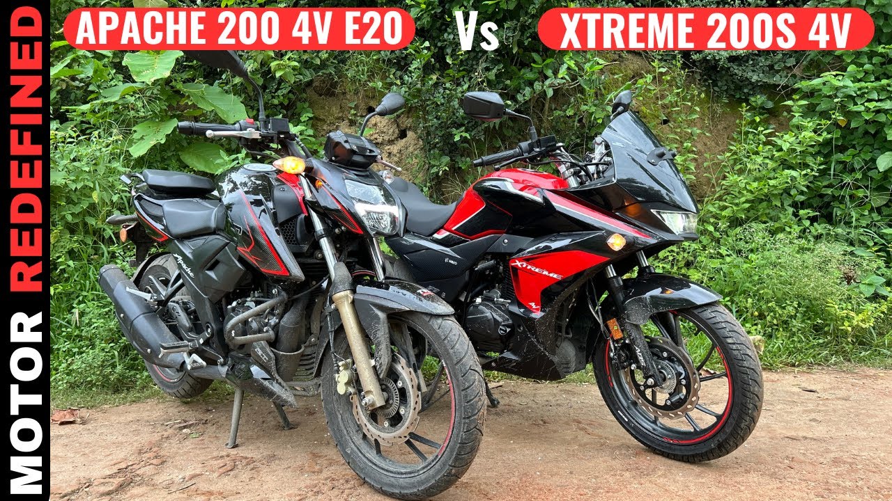 2023 Hero Xtreme 200S 4V E20 Vs TVS Apache RTR 200 4V E20 Comparison | Motor Redefined.