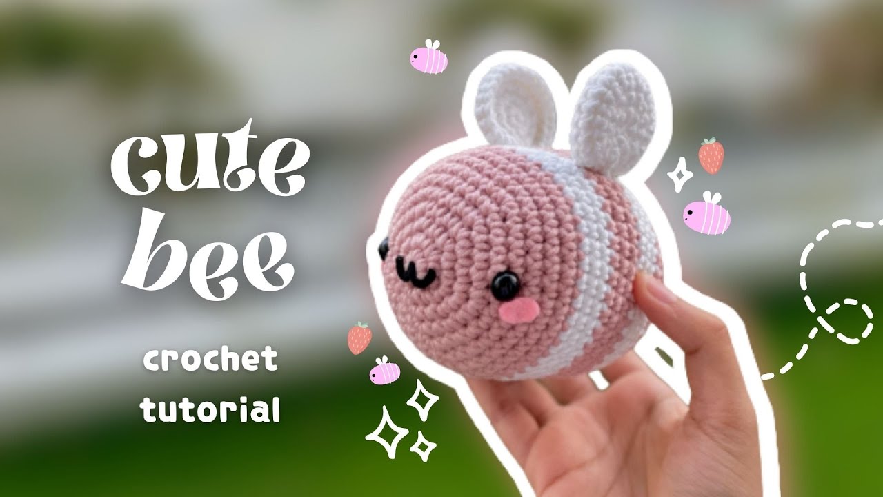 ｡.*☆ how to crochet a strawberry bee // crochet tutorial // diy crafts