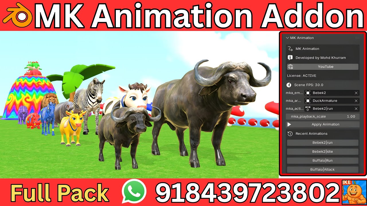 MK Animation Addon | How make Long Slide Game in Blender