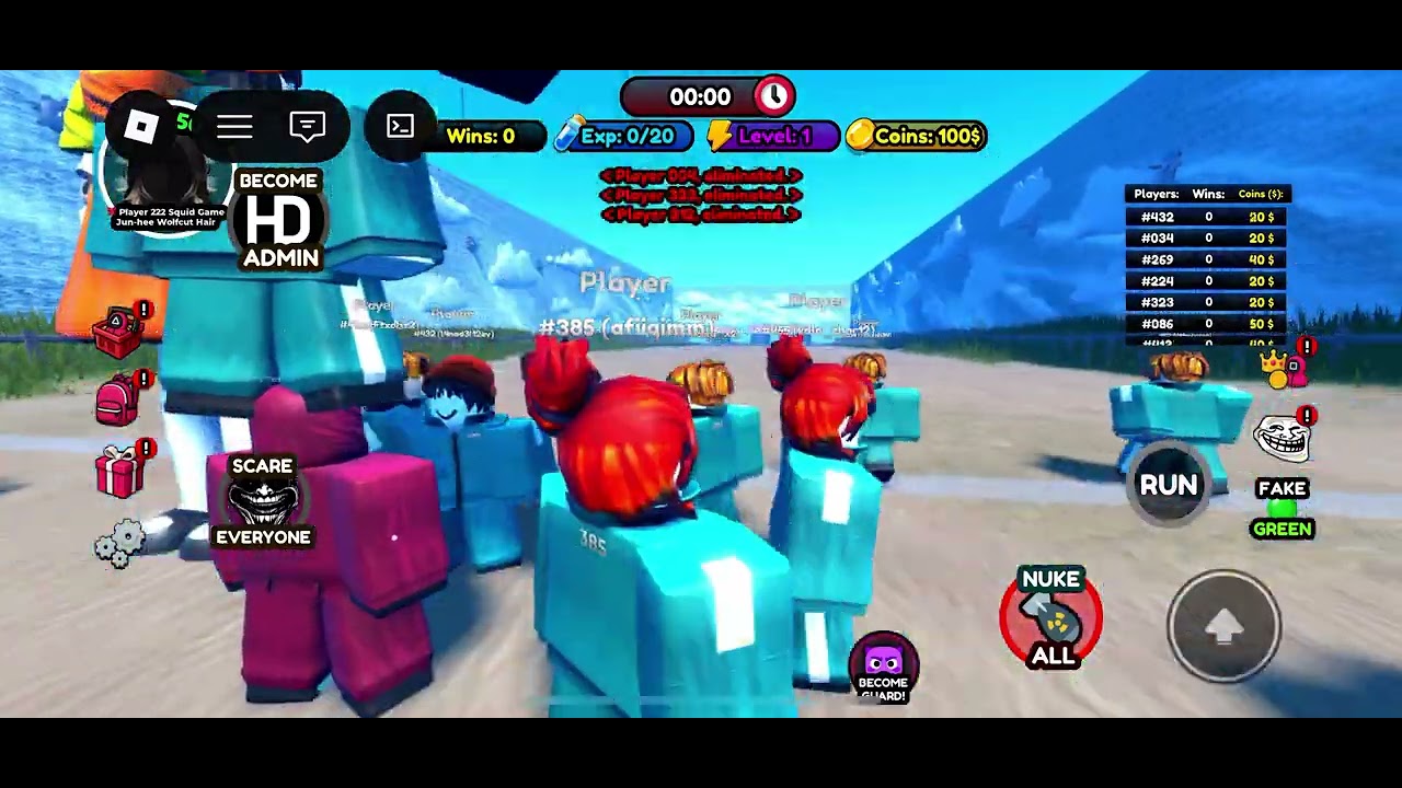 Playing Squid game in Roblox
