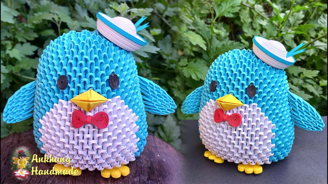 3d origami Tuxedo Sam tutorial , sanrio characters | DIY paper penguin toy , home decoration idea