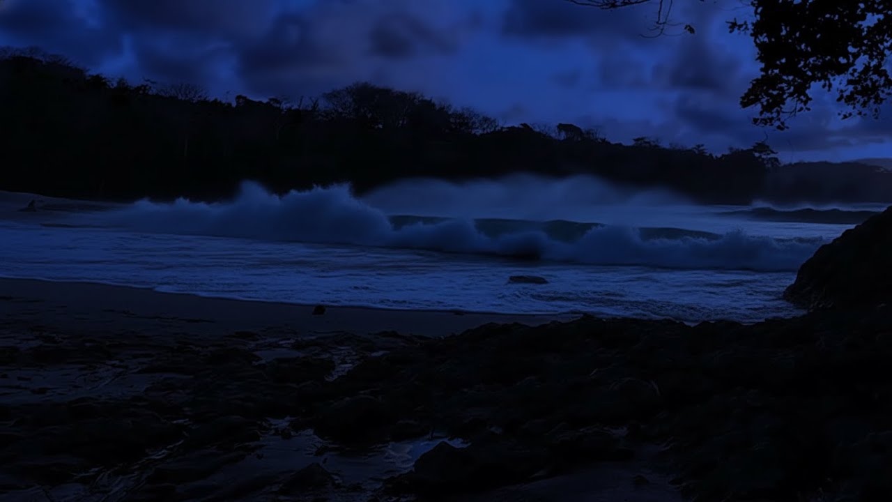 Ocean Waves at Night 🌊 | Soothing Ocean Sounds for Deep Sleep (Black Screen)
