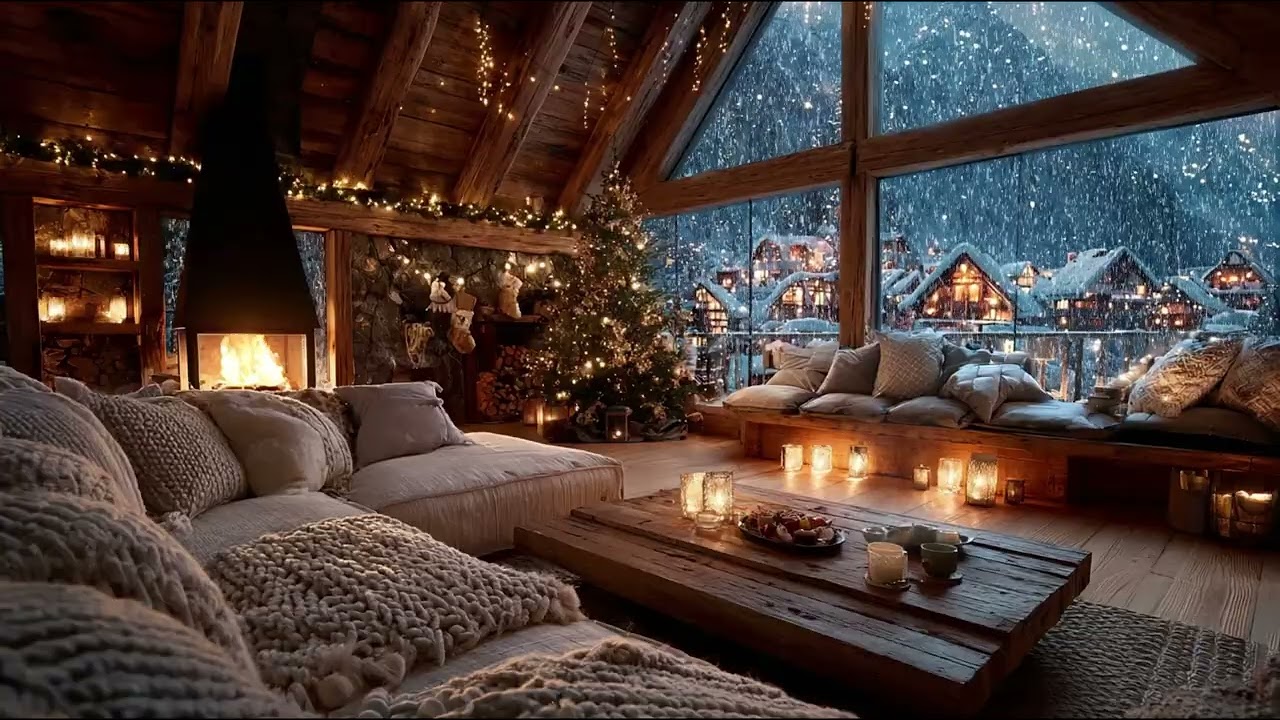 Hygge Christmas Cabin 🎁 Smooth Lo-Fi Jazz🎄Cozy Vibe on a Snowy December Day 🔥Christmas Ambience 2025