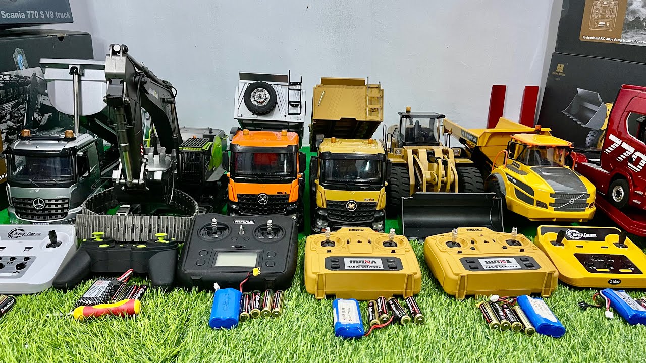 RC #10 R/C truck konstruksi, dump truck huina, truck trailer, truk molen, excavator, rc loader huina