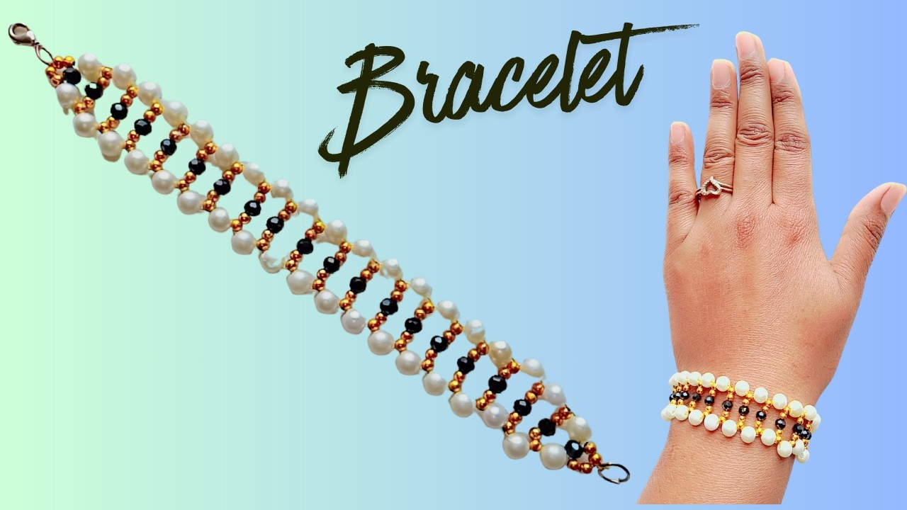 Elegant Pearl & Crystal Beaded Bracelet | Easy DIY Jewelry Making at Home