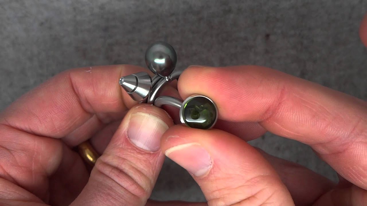 PUR Swivel - Steel & Peridot Green Halbschale Ring Set - ORRO Contemporary Jewellery Glasgow