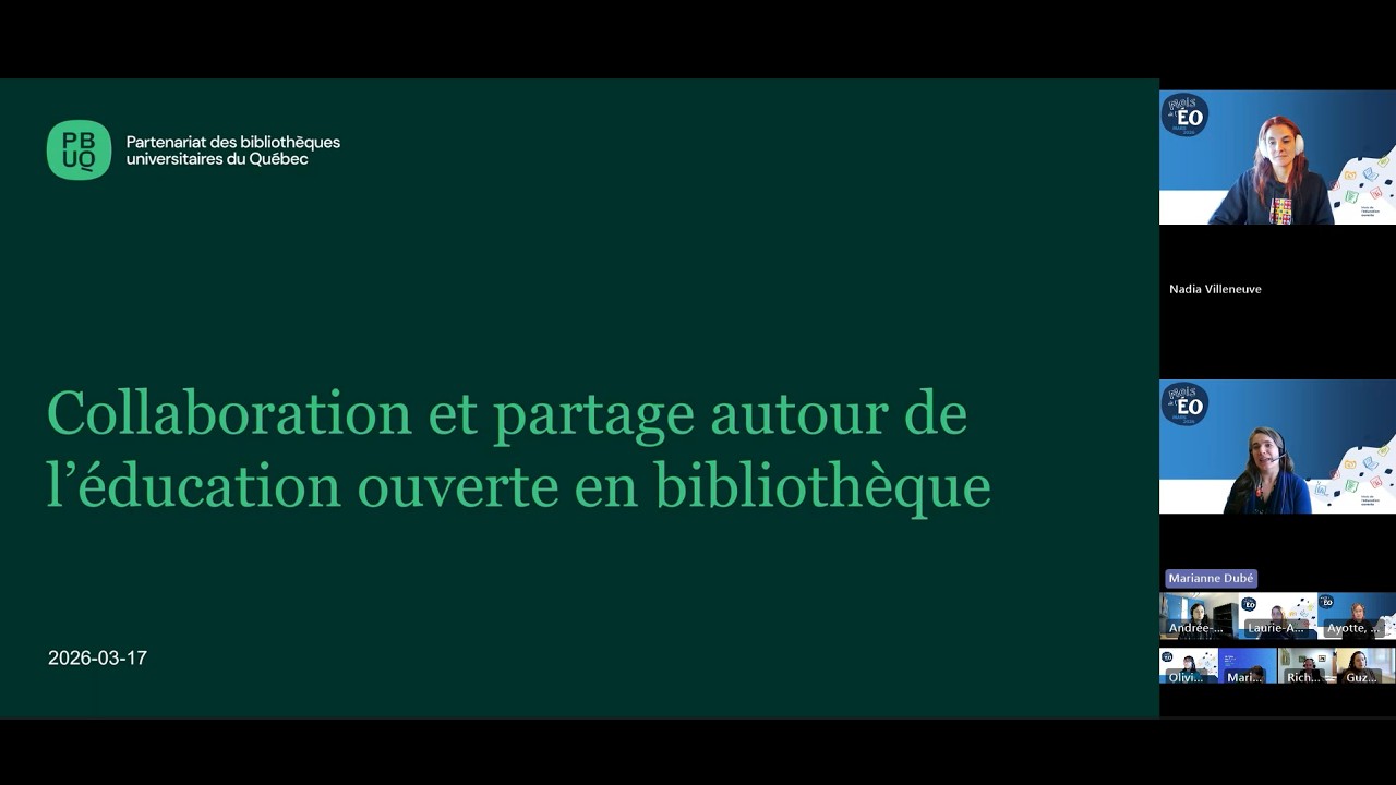 Collaboration et partage autour de l’éducation ouverte en bibliothèque