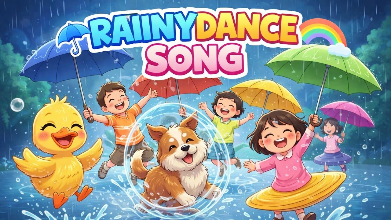 Happy Rainy Dance Song 🎶 | Cute Nursery Rhyme