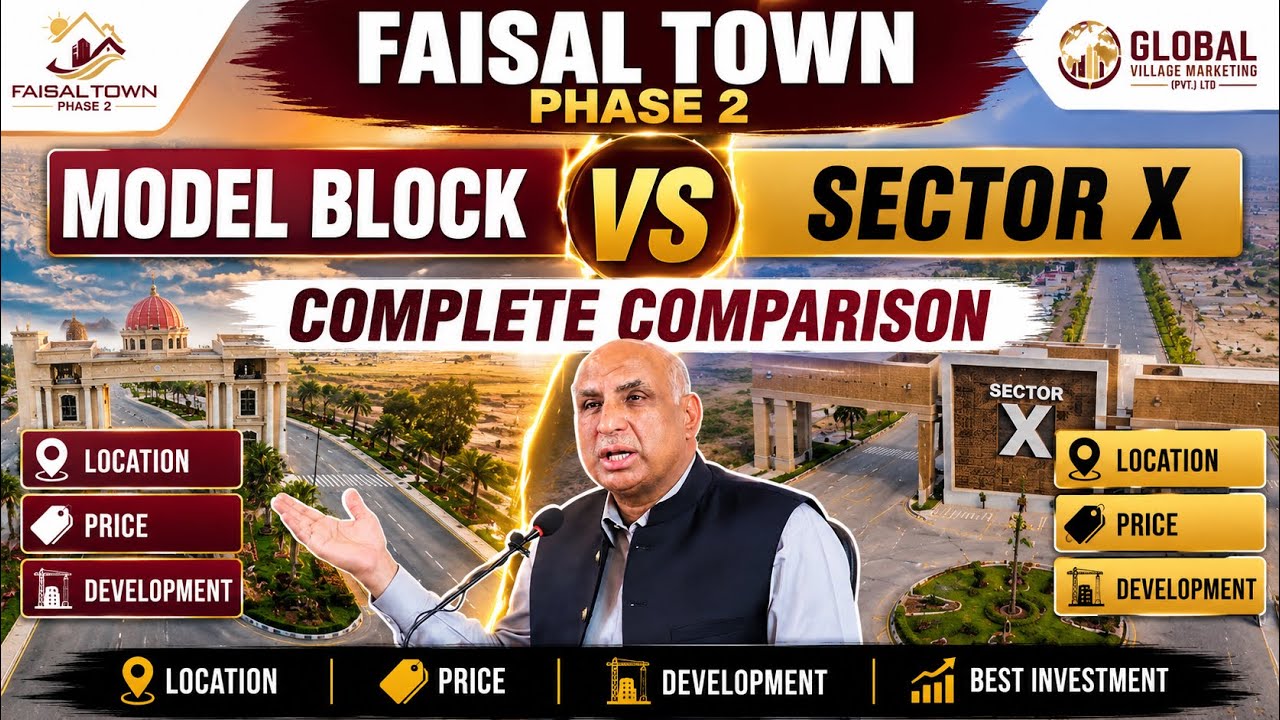 Faisal Town Phase 2 | Model Block vs Sector X | Location, Development & Investment Comparison 2026