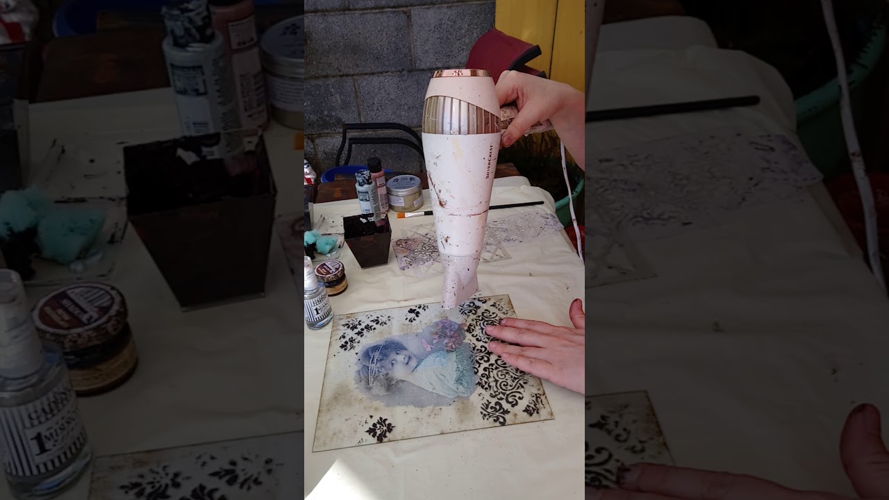 Reverse decoupage with mirror effect