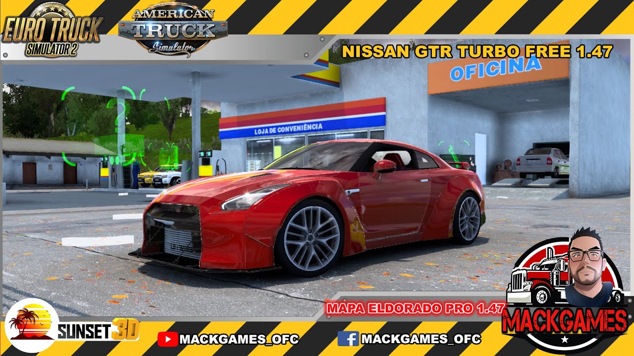 NISSAN GTR COM TURBO FREE( ETS2 V1.47)