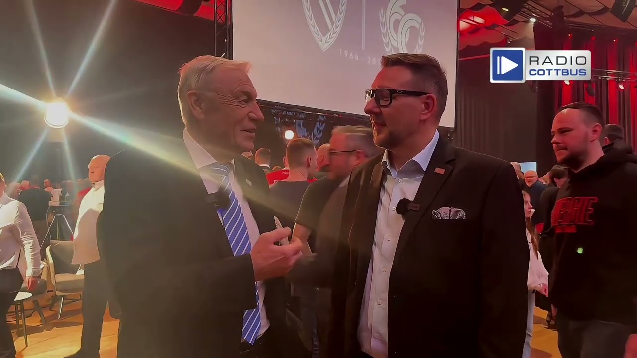Ede Geyer auf dem 60. Geburtstag des FC Energie Cottbus im Interview mit Ronny Gersch