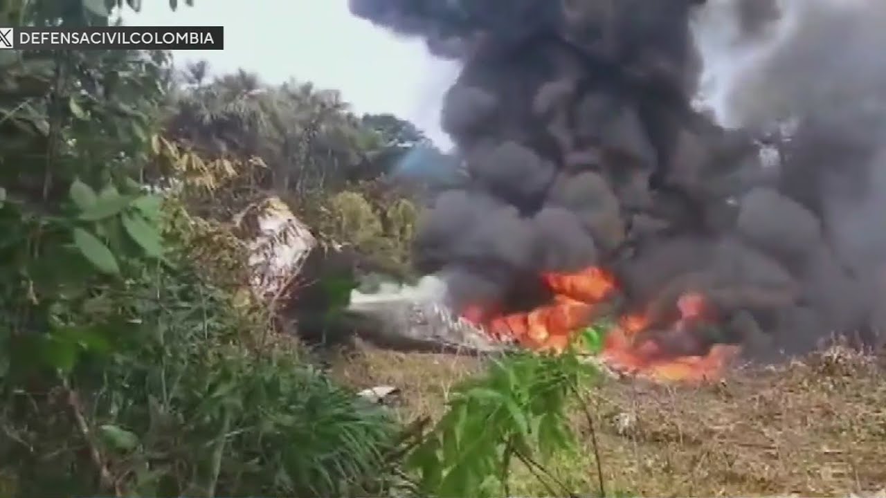 Colombian military plane crashes on takeoff