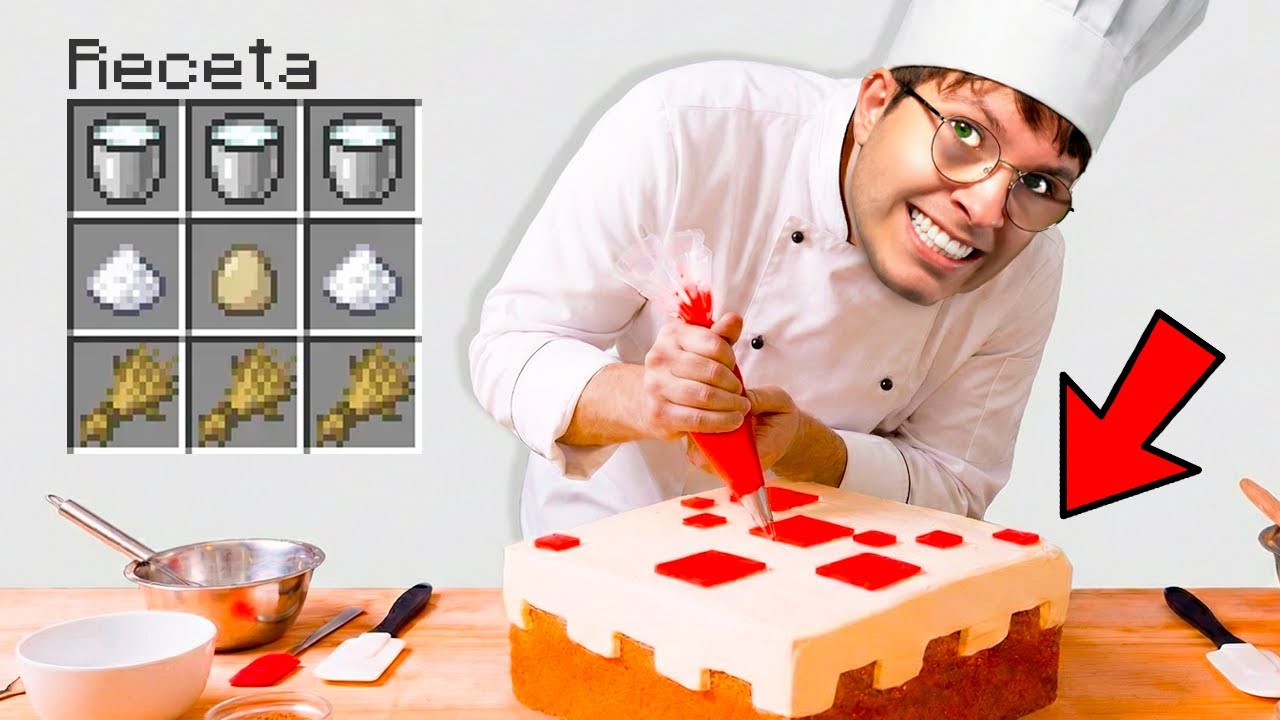 Minecraft, Pero Cociné el PASTEL de MINECRAFT en la VIDA REAL!