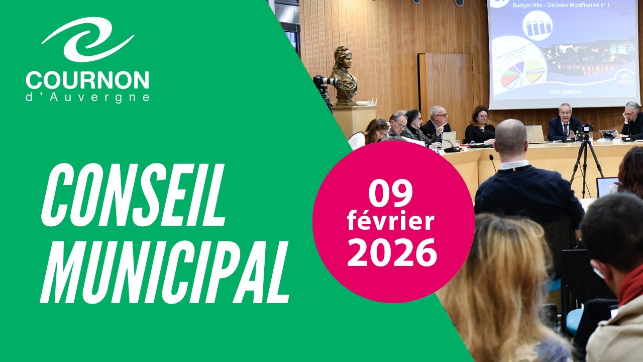 Conseil municipal de Cournon-d'Auvergne du lundi 09 février 2026