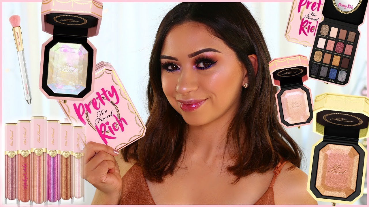 TRYING NEW TOO FACED PRETTY RICH COLLECTION + SWATCHES ON EVERYTHING!