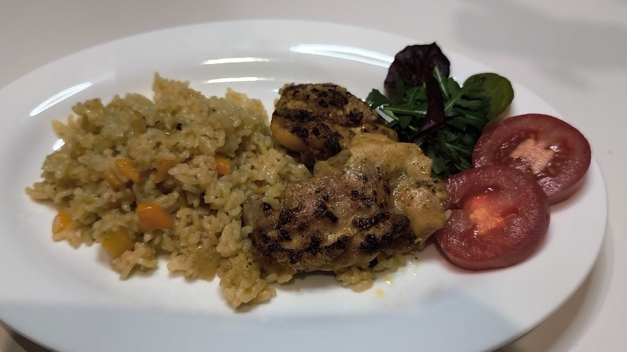 In 30 Min: Hähnchenkeulen mit Reis & Gemüse 🍗⏱️