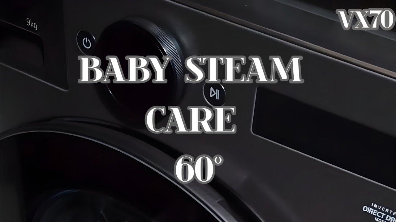 LG VX70 Washing Machine Baby Steam Care 60° Heavy Soil Rinse+ 1000rpm #asmr #washingmachine #laundry